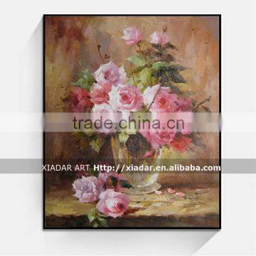 Shu1782 Canvas base handmade flower oil painting for living room decoration