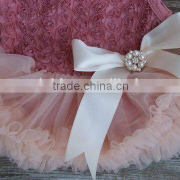 Handmade Baby Girls Evening Dresses Pink Flower Girl Dress Boutique High Quality Kids Dresses Flower Girl Dresses photo-2