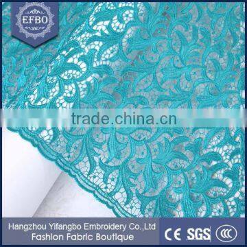 2016 Teal Plain Nigeria Laces Guipure Swiss Cheap Embroidery Lace Fabric With Holes/ Wedding Dress Water Soluble Fabric photo-4