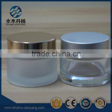 50ml round glass cosmetic cream jar with screw cap