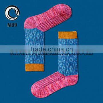 Pink Jacquard Colors Woolen Sock Tube Socks Custom Thermal Smart Heated Socks