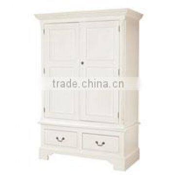 Chateau Gregorian Wardrobe 2 Drawers White Distressed