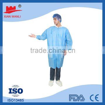 Non Woven White/Blue/Red/Green/Yellow Disposable Lab Coat With Hook and Loop photo-2