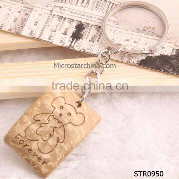 2015 IN STOCK Wholesale Promotinal customized coconut shell key chain