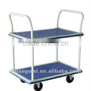 Heavy duty industry two shelves folding flatform hand truck