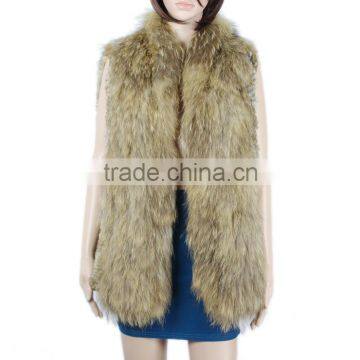 Women winter coat raccoon fur/rabbit fur knitted vest winter fur vest KZ150152