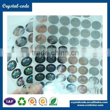 3D reflective hologram sticker self adhesive hologram label