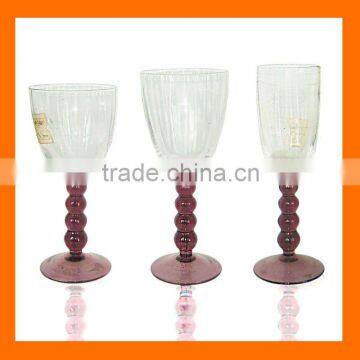 Hand made colored stem wine glass,champagne flutes,whole sales