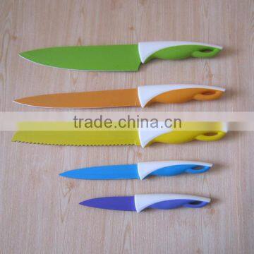 MF rubber handle color knife set in kitchen MS025