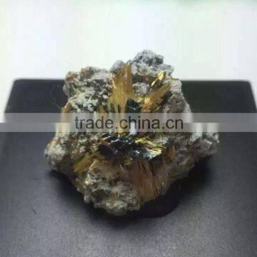 Natural Brazilian Rutile Stone Specimen Flower Shape