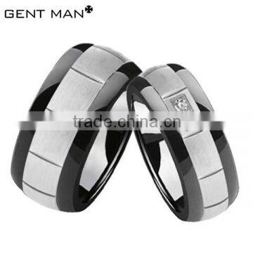 High Quality Brand Round Ceramic ring Silver color 3 circle Ceramic Ring for Best Gift