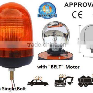 E-MARK Revolving Halogen Warning Light, ECE MARK Rotating Halogen Warning Beacon(SR-BL-501R-6)With Single Bolt Mount Beacon