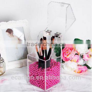 Clear acrylic cosmetic makeup brush holder for cosmetic organize