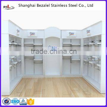 Newest High End Customized Wooden stainless steel Display Showcase