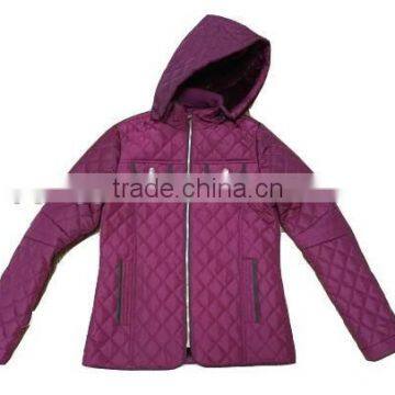 Apparel Stocks Lady Warm 75D Polyester Padded Jacket With Hoody photo-3