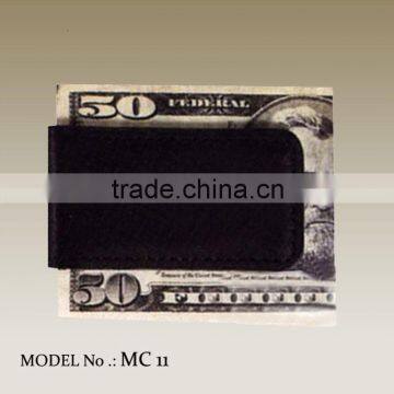 New Design BLACK LEATHER Money Clip