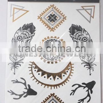 high quality gold and silver foil metallic temporary tattoo