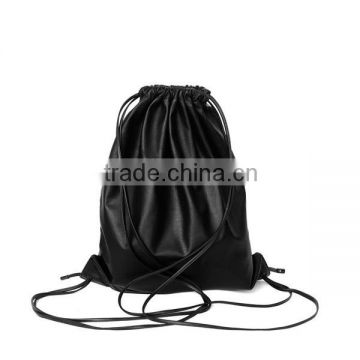 wholesale soft pu leather drawstring Backpack bag