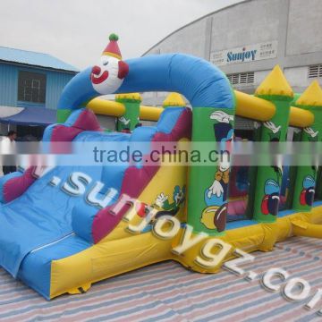 New Kids Inflatable Water Obstacle Race Course Field Slide Jumping House Combo for sale