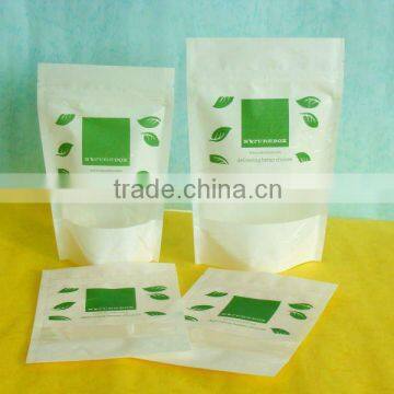 standup rice paper pouch for food with window and ziplock