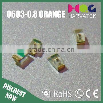 Free samples 25mA 0.8T surface mount orange 0603 taiwan epistar chip led