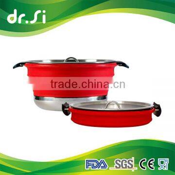 Outdoor Camping Foldable Space Saving Silicone Cooking Pan