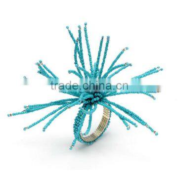 Beaded Blue handmade Napkin ring