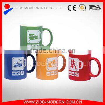 11oz standard ceramic mug in 2-tone color with imprint