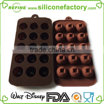 15 holes classic ball shape silicone chocolate making mold