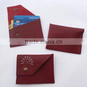 High quality fashion leather clear window credit/ATM card holder with customize print