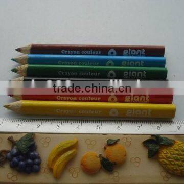 promotional 3.5inch triangle short wooden color pencil for kids