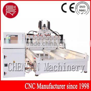 4 Axis CNC Wood Engraving Machine with 8 Rotaries, 2.2KW Spindles, Servo Motor Drive