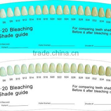 High quality teeth whitening paper shade guide, colorful color, tooth whitening shade guide, tooth shade guide, shade guide