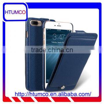 Newly Flip Card Cover Dark Blue Premium Leather Case for Apple IPhone 7 Plus(5.5")
