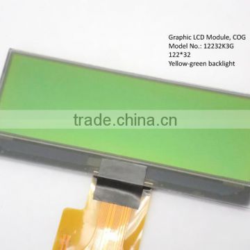 STN type 122x32 dot matrix lcd module with green backlight