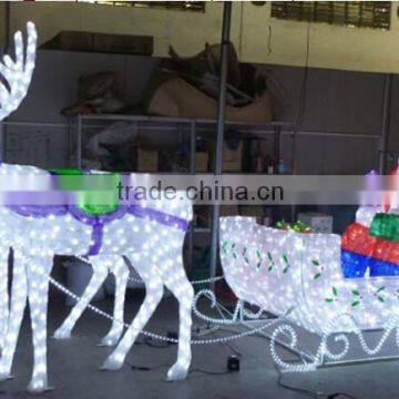 Light Up LED Santa Reindeer Sleigh