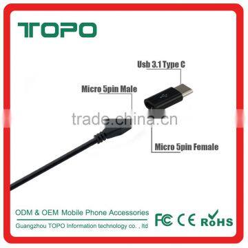 USB 3.1 Type-C Male to Micro USB Female USB-C Cable Converter For Macbook Nokia N1 ChromeBook