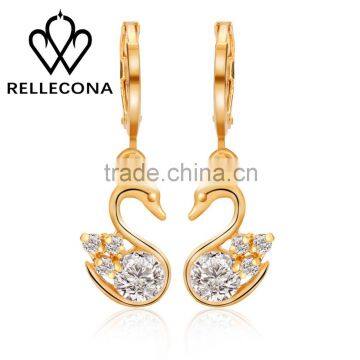 Promotions New Arrival Hot Sale Fashion Cute Animal Swan Shiny earrings For Women