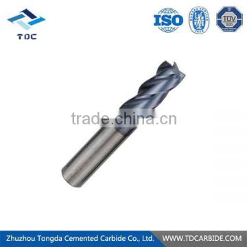 Tungsten carbide 4f end mill with the HSS shank