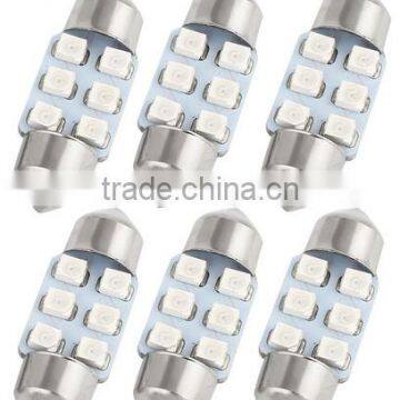 RV LED Light interior lamp DC 12V 2835 6 SMD Red Dome Festoon Car LED Light Bulb Lamp