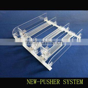 supermarket display pusher for goods dividing