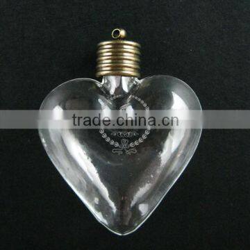 30x35mm heart shape glass blub wish vial pendant globe charm with antiqued bronze loop DIY glass dome jewelry supplies 1810407