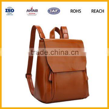 2016 Wholesale Fashion Custom Women High School Leather Bag Backpack