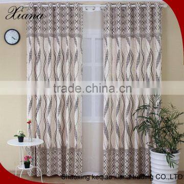 2016 popular 100% polyester design home decor flocked curtain fabric