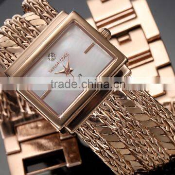 Elegant Rose Gold Brass Tassel Bracelet Quartz Lady Watch photo-2