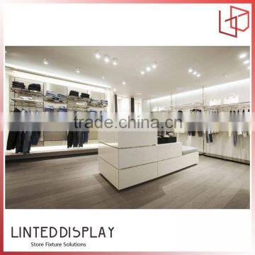 MDF painted white finished clothing store display racks