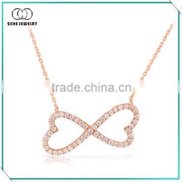 Wholesale double hearts infinity 925 sterling silver jewellery