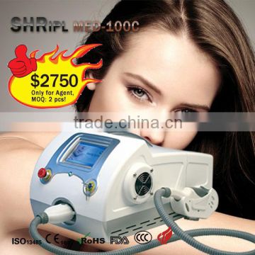 Remove Tiny Wrinkle Epliator Pulsed Light Moving Wrinkle Removal SHR IPL Beauty Device MED-100C Shrink Trichopore