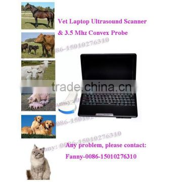 CE approved Laptop Veterinary B Mode Ultrasound Scanner with 3.5Mhz multi-frequency convex probe RUS-9000V