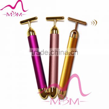 2016 Korea Vibrating Electric 24k Gold Facial Massager for Face Beauty